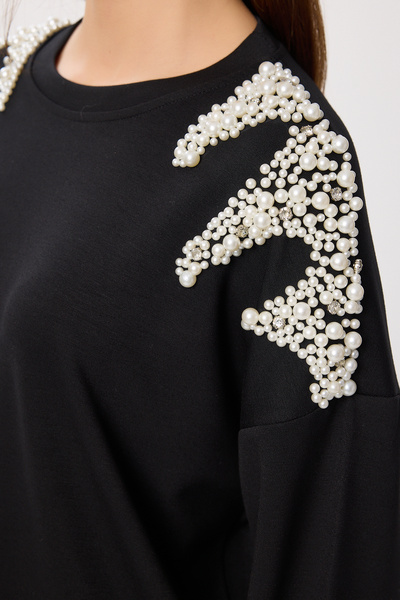 Lovelyİstanbul Pearl Detailed Modal alsó-felső szett LBY0013 FEKETE