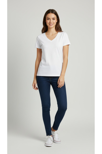 TWINTICKS Women's V-Neck Short Sleeve Basic T-Shirt – Comfortable Casual Wome...