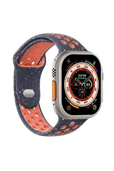 Microsonic Apple Watch SE 3 44mm Kordon Flame Circle Lacivert