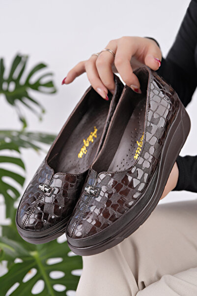 Akgün Kadın Hakiki Deri Kahve Comfort Ayakkabı