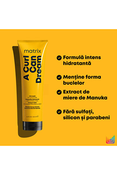 Matrix A Curl Can Dream Rich Mask - Intensely Hydrating Mask, Curly and Wavy Hair With Manuka Honey, 250 ml