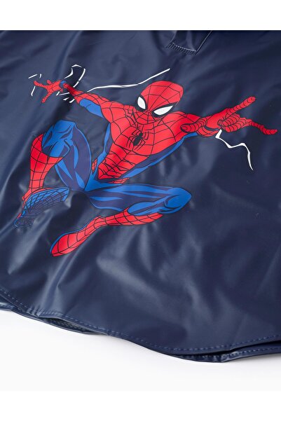 Ziddy Waterproof Hooded Poncho for Boys 'Spiderman', Dark Blue