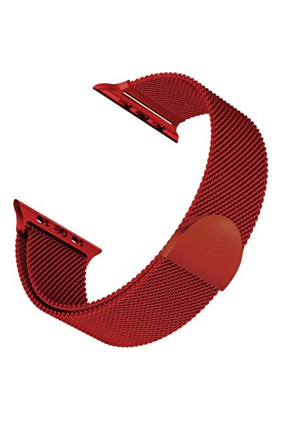 Microsonic Apple Watch Ultra 3 Kordon Luxe Metal Twist Koyu Kırmızı