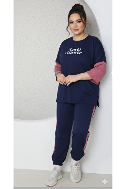 FAMESTEKSTİL طقم رياضي مريح مقاس كبير