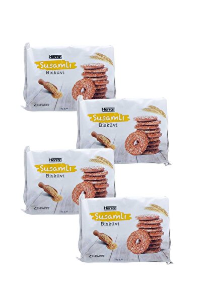 Harras Susamlı Bisküvi Tuzlu Atıştırmalık 4'lü Paket 360 GR x 4 ADET