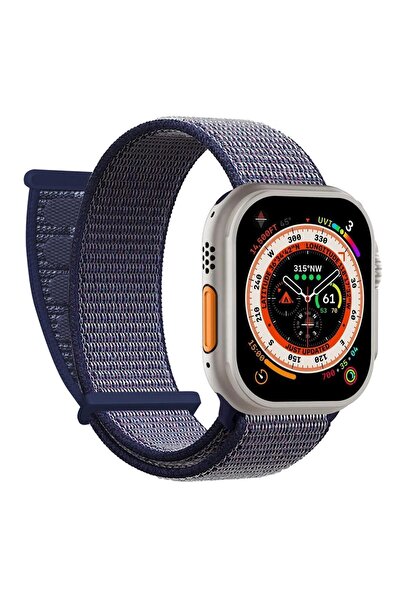 Microsonic Apple Watch SE 3 40mm Hasırlı Kordon Woven Lacivert