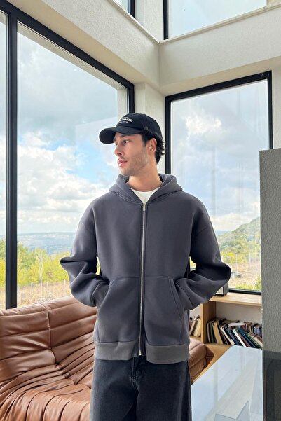 Flaw Wear Osnovni Zip hoodie, dimljena