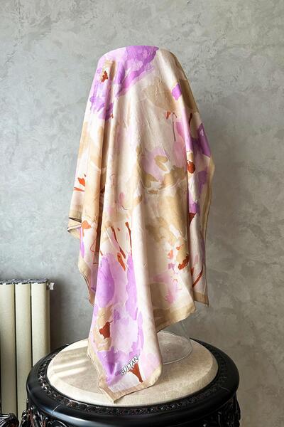 Sultan Eşarp شال من الخيزران منقوش من سلطان - موديل غيزيم - DK02-04