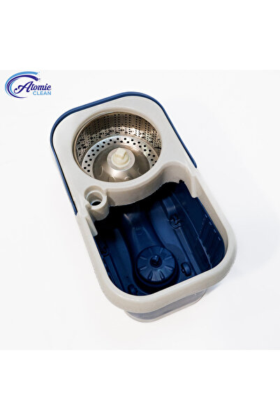 No branded Spin Mop and Bucket Set, MS-005, Stainless Steel, Adjustable Rod, Blue