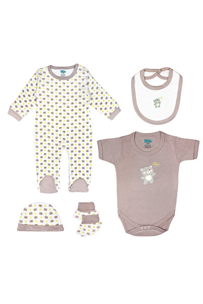 Babies Basic مجموعة من 5 قطع للجنسين مصنوعة من القطن بنسبة 100% تتضمن مريلة، ...