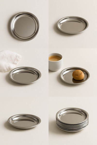 Anadolu Saray 1-Piece 11 cm Stainless Steel Appetizer and Serving Plate – Stylish Presentation and Durable Design