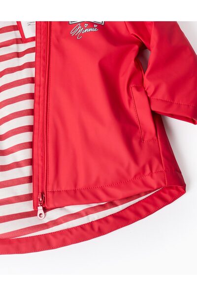 Ziddy Hooded Rubber Parka for Baby Girls 'Minnie', Red