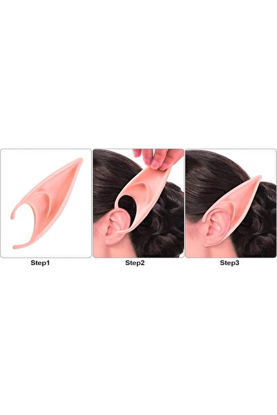 Ouyili Set of 4 elf ears, latex, pink, 10/11.9 cm