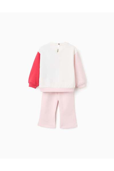 Ziddy Cotton Tracksuit with Colour block for Baby Girls 'Minnie', Pink