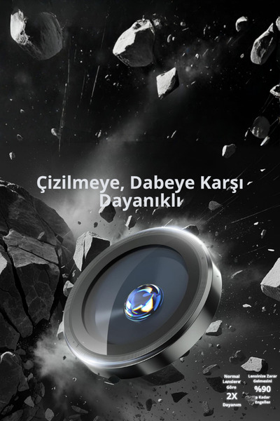 Evax [Kolay Lens] iPhone 17 Uyumlu Kolay Kurulum Aparatlı Alüminyum Çerçeveli 9H Cam Kamera Lens Koruyucu