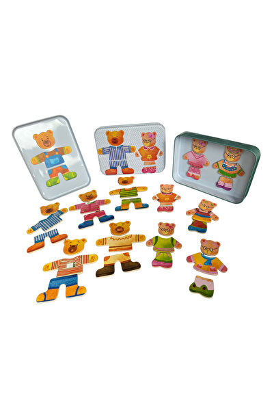 OEM Puzzle magnetic educativ–Imbraca Ursuletii, 6 baieti si 6 fete, cu diferi...