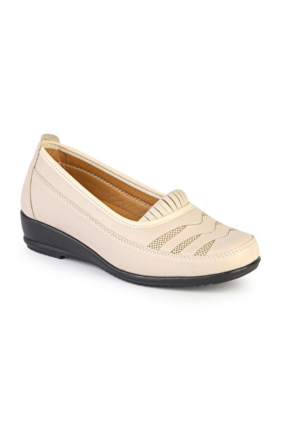 ERN SHOES Women's Full Orthopedic Genuine Leather Inside Beige Color Mother Shoes