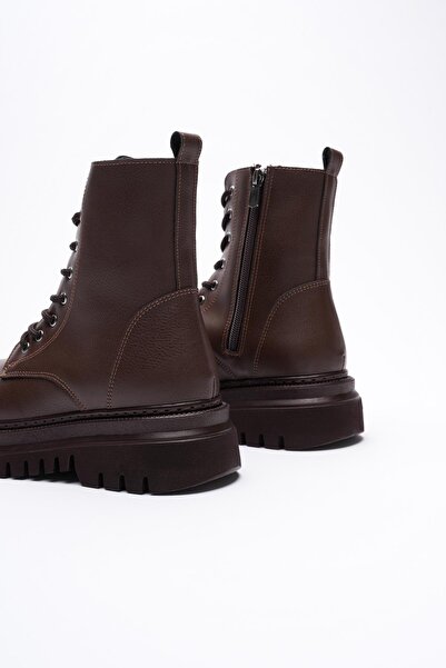 Mubiano Kadın Deri Bot Fermuarlı Kahve Nexa