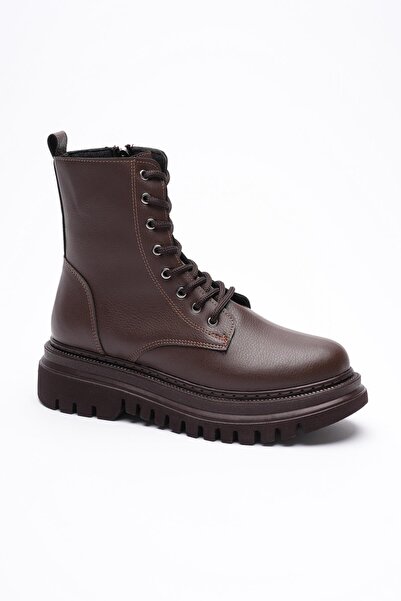 Mubiano Kadın Deri Bot Fermuarlı Kahve Nexa