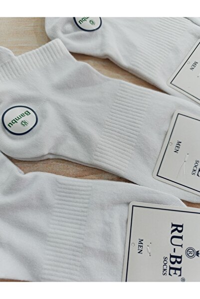 RU-BE Spor Bamboo Socks with Tie-On Ear Patches White 4 Pairs