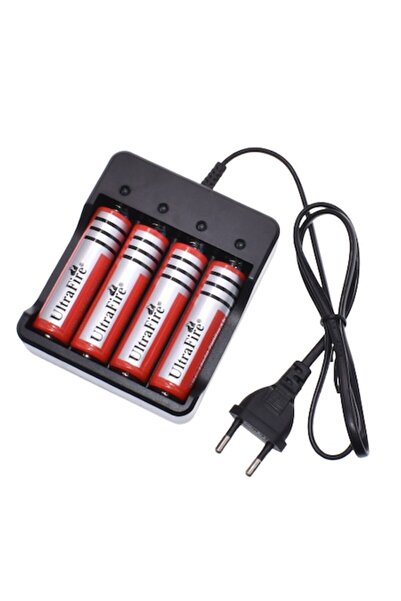 Stone Set 4 Stone® Uitra Flre 18650 Rechargeable Batteries and Smart Charger