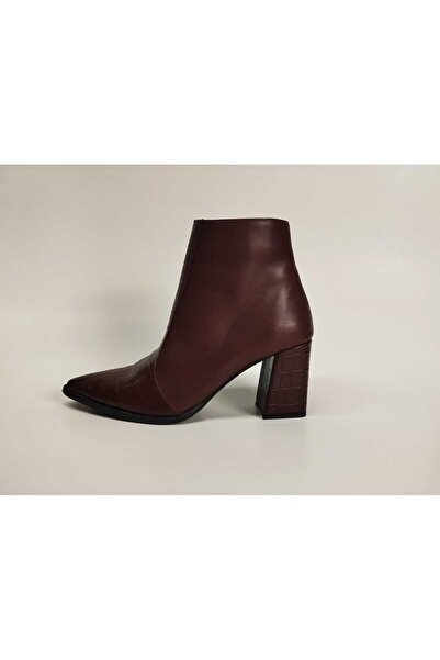 Lucciola Kadın Hakiki Deri Bordo Topuklu Bot