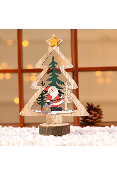 Flippy Christmas Decoration, Flippy, Wooden, 13.5 x 20 cm, Tree Model with Yellow Star, Multicolor