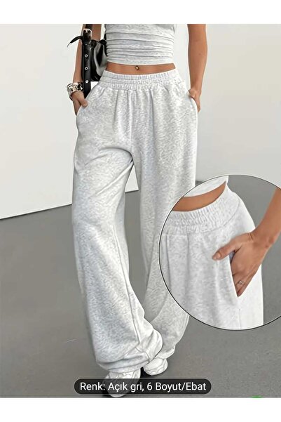 BERYY MODA Γκρι γυναικεία φαρδιά αθλητικά ρούχα μεγάλου μεγέθους, υψηλής ποιό...