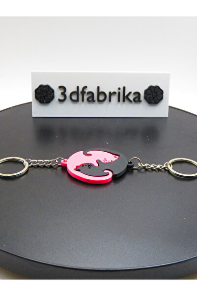 MODA Puzzle Designed Double Cat Keychain – Special Gift for Lovers