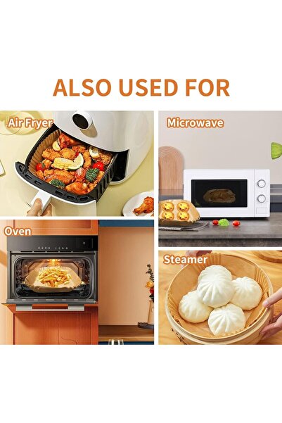 OEM Set 50 Baking Papers for Air Fryer, Microwave Oven, Nonstick, Oil-Free Cooking, Non-Toxic, 20 cm Squ