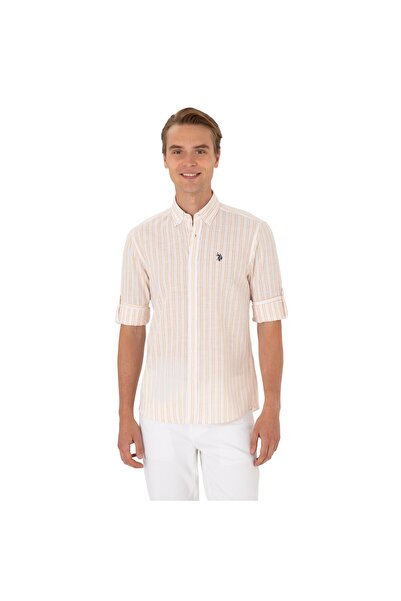 U.S. Polo Assn. Erkek Sarı Uzun Kollu Gömlek