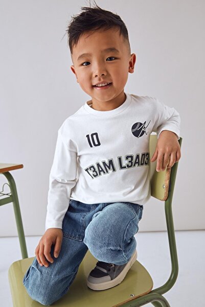 MAYORAL Μπλουζάκι με μακρυμάνικο σχέδιο για αγόρια 4-9 ετών εκρού