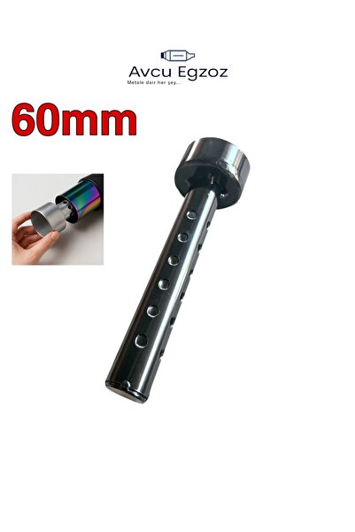 Universal Motosiklet Egzoz Susturcusu 60mm Vidalı Siyah