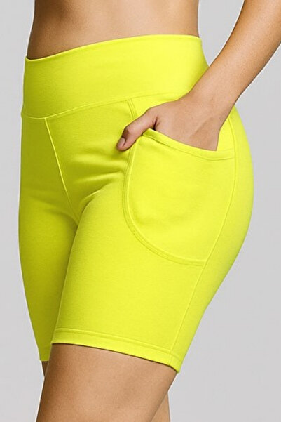 RANDOM Kadın Neon Yeşil Tek Cepli Push Up Yüksel Bel Toparlayıcı Biker Tayt