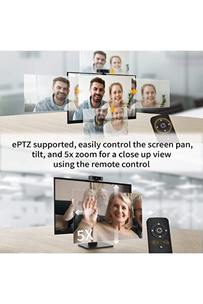 j5create كاميرا ويب فائقة الدقة 4K مع تقريب رقمي 5X، وغطاء للخصوصية، وتعزيز الإضاءة المنخفضة