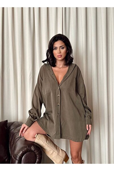 MİSSCİXFASHİON Kadın Oversize Salaş Uzun Kollu Gömlek – Rahat Kesim Şık Günlü...