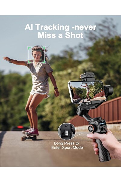 Hohem iSteady M6 Kit Gimbal Stabilizer for Smartphone (AI Tracking, Magnetic Fill Light, 0.91-inch O