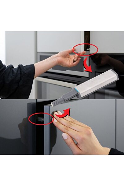 KOÇSAN Dolap Kapak Bas Aç Aparatı Gri Paslanmaz