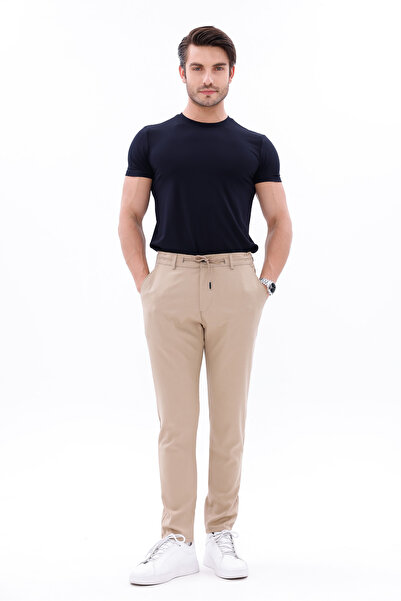 freemen Men's Lace-Up Trousers Slim Fit Stretch Fabric