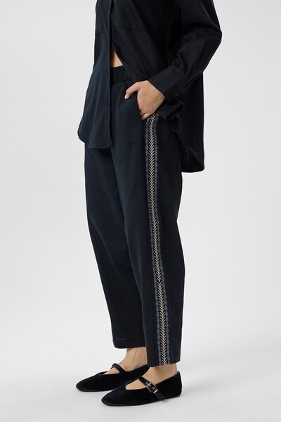 TIFFANY&TOMATO Nakışlı Keten Karışımlı Pantolon