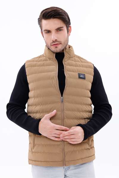 freemen Men's Nova Fabric Puffer Vest Lightweight Padded Zippered Pockets Water Repellent Comfortable Fit