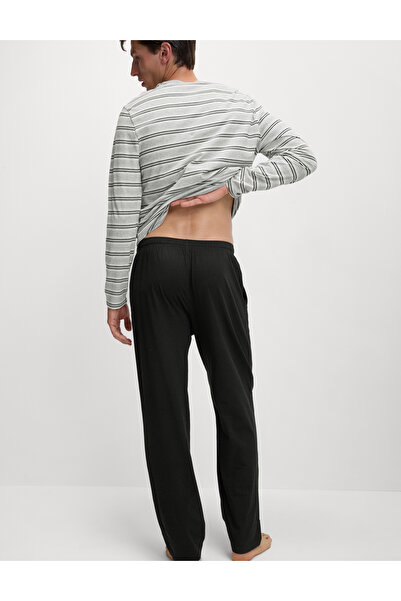 Marks & Spencer Saf Pamuk Çizgili Pijama Takımı