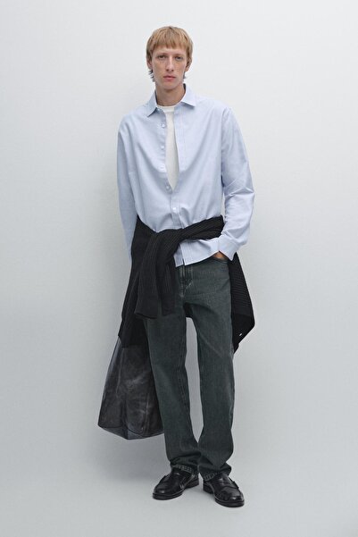 Massimo Dutti Çizgili regular fit Oxford gömlek