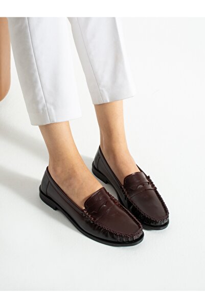 ALEMDAR AYAKKABI Cove Burgundy Rustic Women's Loafer