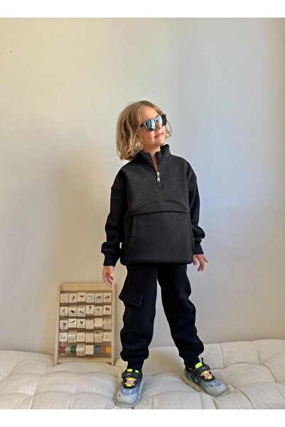 RAPAPA Boy's Cargo Pocketed Ribbed 2-Piece Tracksuit Set-7106-S