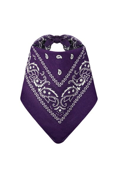 OEM Purple Paisley Cotton Bandana 54x54cm
