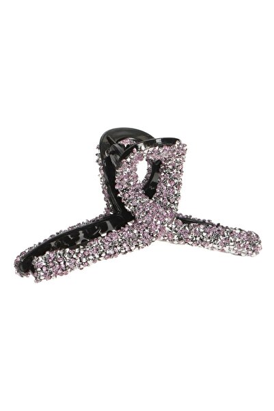 OEM Clama Par Neagra cu Strass Roz Bucla pentru Femei 11cm