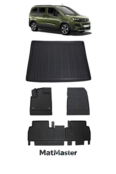 MatMaster Peugeot Rifter 2025 Model 5D Premium ELstra Havuzlu Paspas Ve Bagaj...