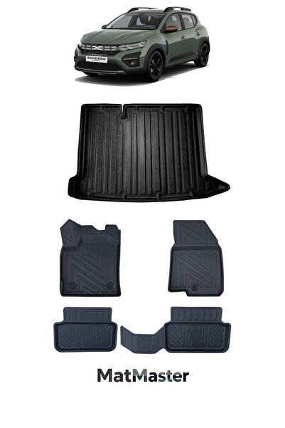 MatMaster Dacia Sandero 2025 Model 5D Premium Ekstra Havuzlu Paspas Ve Bagaj ...