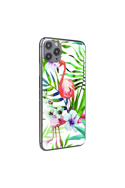 Optim Solution Folie Skin Spate pentru Apple Iphone 11, Tropical Flamingo Des...